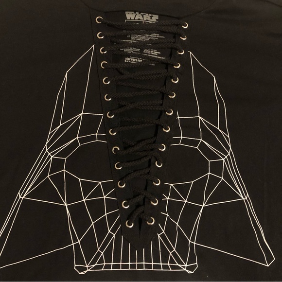 Star Wars x Mad Engine Darth Vader Lace Front Tshirt Goth Cosplay Con Black New - Picture 2 of 5